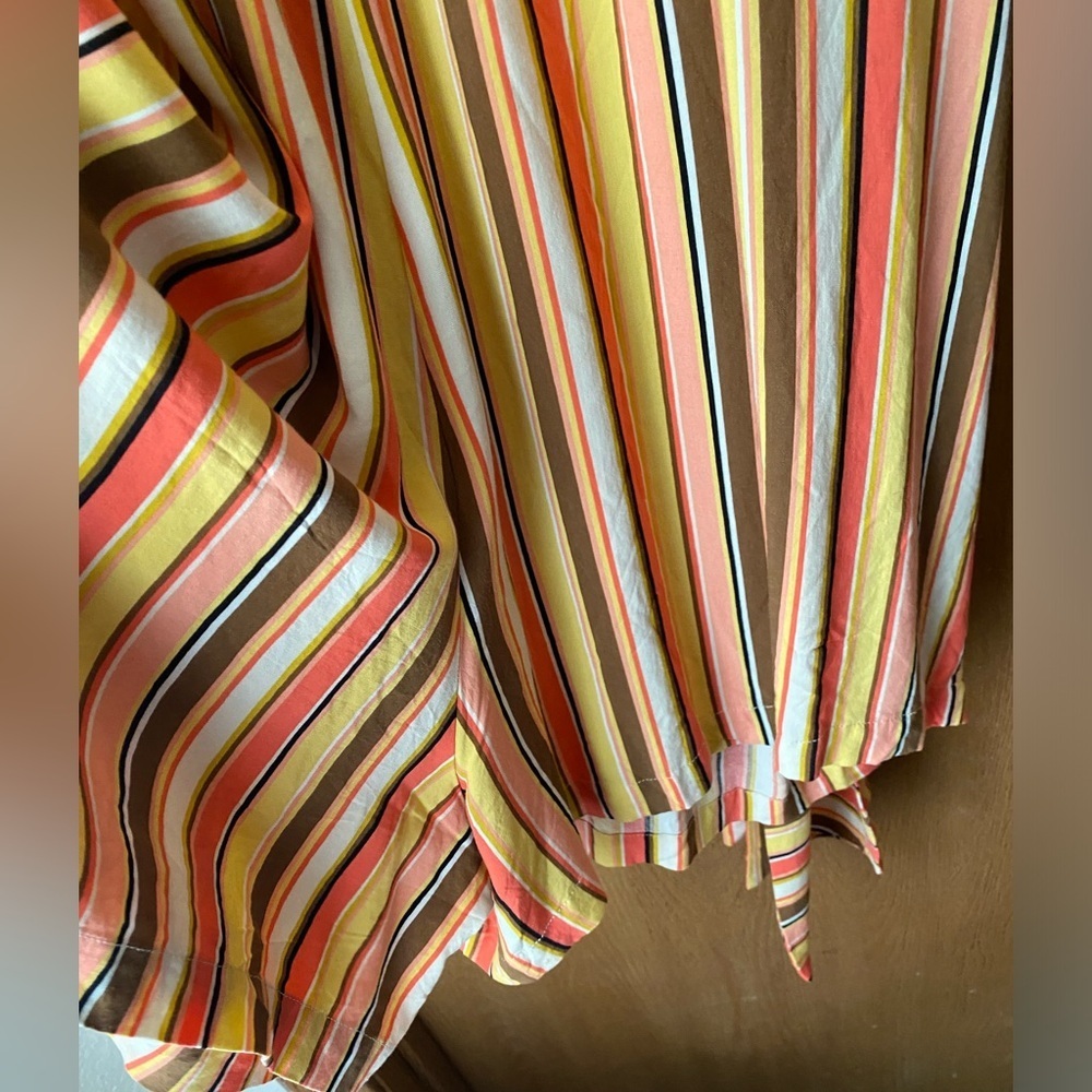 Eloquii 22 Orange and Yellow Faux Wrap Romper - Picture 14 of 16